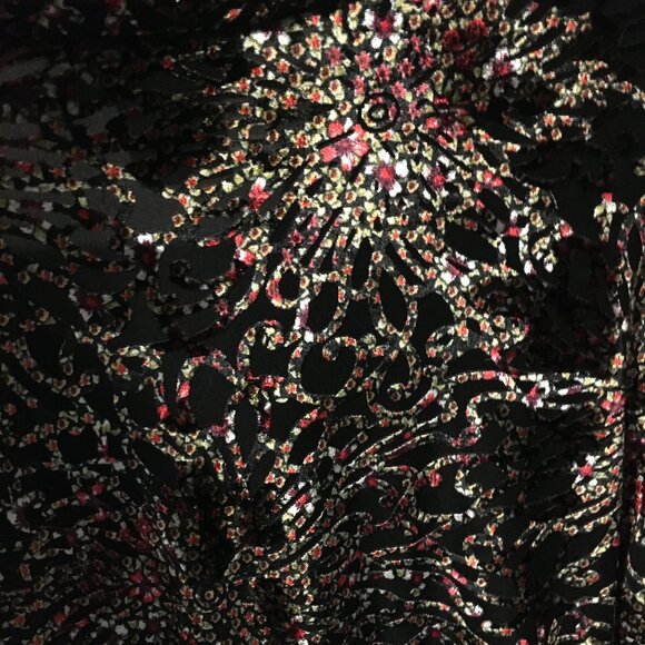 Y2K Vintage Libra Velvet Burn Out Sparkle Top Made in Canada - Picture 9 of 16